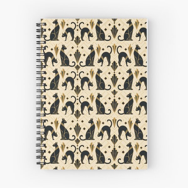 Item preview, Cat Silhouette Art Deco Black Gold Seamless Pattern designed and sold by Inkworksbyshery.