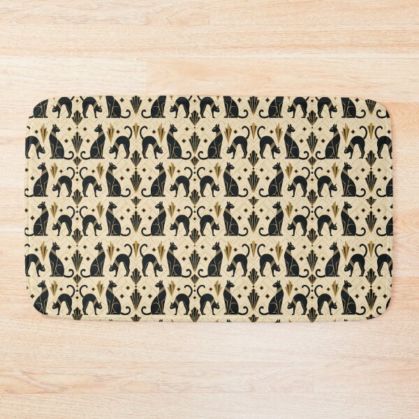 Item preview, Cat Silhouette Art Deco Black Gold Seamless Pattern designed and sold by Inkworksbyshery.