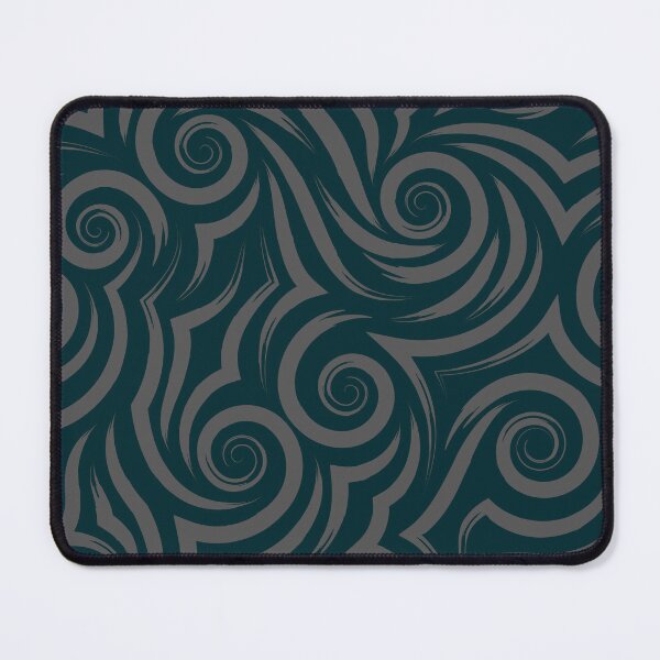 Item preview, ​Dark Teal Tribal Swirl Wave Pattern designed and sold by ​Jyoti Digital Artist.