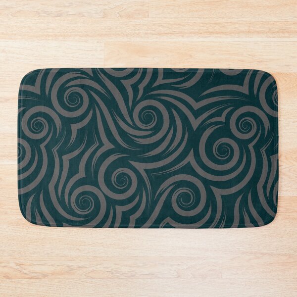 Item preview, ​Dark Teal Tribal Swirl Wave Pattern designed and sold by ​Jyoti Digital Artist.