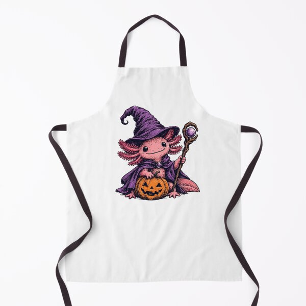 Item preview, Halloween Axolotl and pumpkin Wizard in Purple Hat and Wand Cute Magic Fantasy designed and sold by SOUFIANE1991.