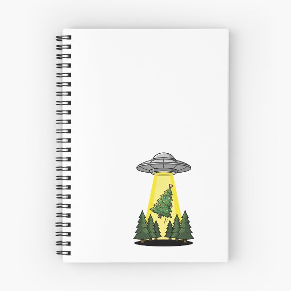 Item preview, Alien UFO Abducting Decorated Christmas Tree Cartoon designed and sold by Rare By Hero.
