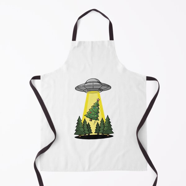 Item preview, Alien UFO Abducting Decorated Christmas Tree Cartoon designed and sold by Rare By Hero.