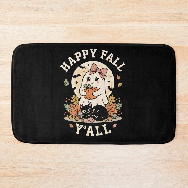 Item preview, Happy Fall Y'all Ghost Black Cat designed and sold by Tiffany Roy.