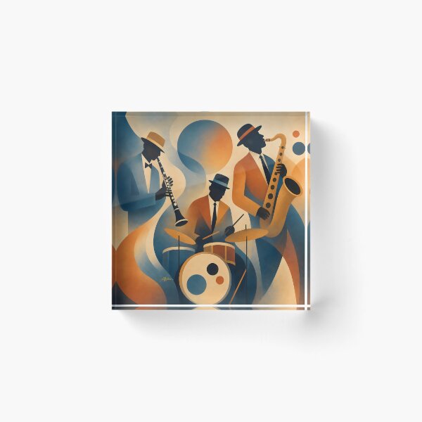 Item preview, Mid Century Feel The Flow Jazz Trio Art designed and sold by Lee Hiller Designs.