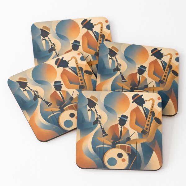 Item preview, Mid Century Feel The Flow Jazz Trio Art designed and sold by Lee Hiller Designs.
