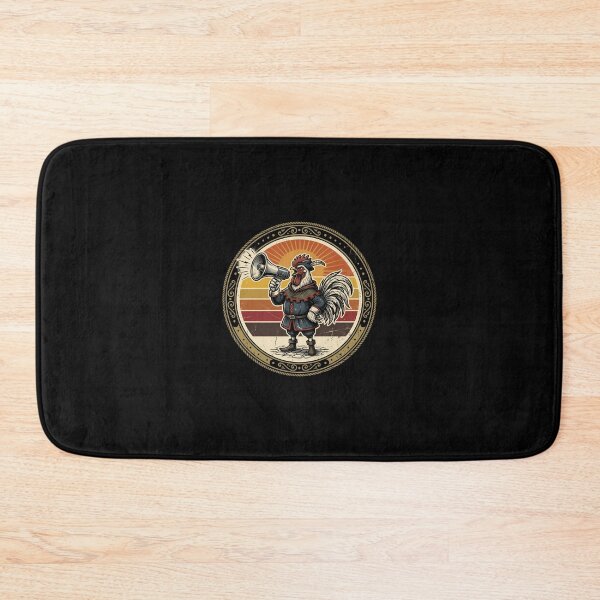 Item preview, Retro Town Crier Rooster Vintage Badge designed and sold by DuckOddity.