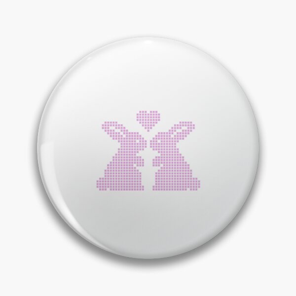 Item preview, Cute Pink Pixel Art Bunnies in Love with Heart designed and sold by soupmakes.