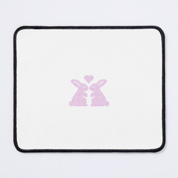 Item preview, Cute Pink Pixel Art Bunnies in Love with Heart designed and sold by soupmakes.