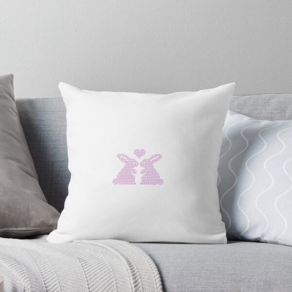 Item preview, Cute Pink Pixel Art Bunnies in Love with Heart designed and sold by soupmakes.