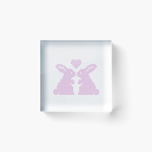 Item preview, Cute Pink Pixel Art Bunnies in Love with Heart designed and sold by soupmakes.