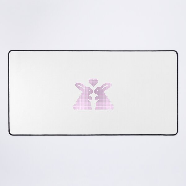 Item preview, Cute Pink Pixel Art Bunnies in Love with Heart designed and sold by soupmakes.
