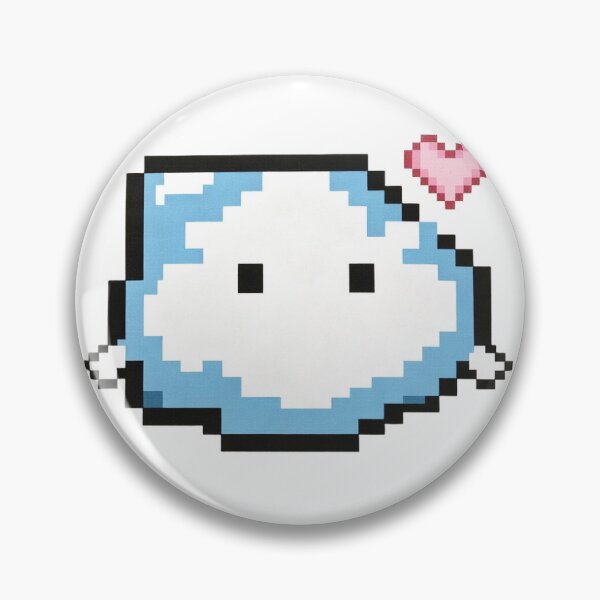 Item preview, Cute Pixel Blue Blob With Pink Heart designed and sold by a575642903.