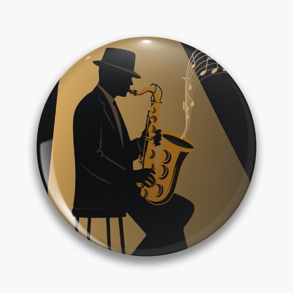 Item preview, Jazz Saxophonist Silhouette | Vintage Jazz Club Illustration | Retro Music Performance Art | Minimalist Music Design designed and sold by Studio pod Burom.