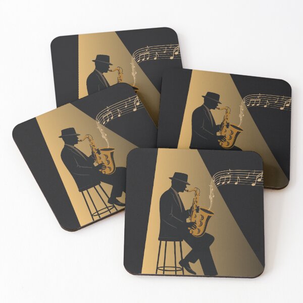 Item preview, Jazz Saxophonist Silhouette | Vintage Jazz Club Illustration | Retro Music Performance Art | Minimalist Music Design designed and sold by Studio pod Burom.