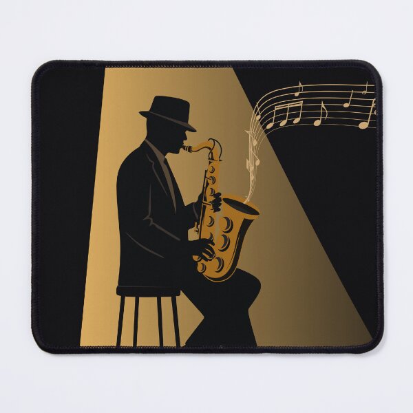 Item preview, Jazz Saxophonist Silhouette | Vintage Jazz Club Illustration | Retro Music Performance Art | Minimalist Music Design designed and sold by Studio pod Burom.