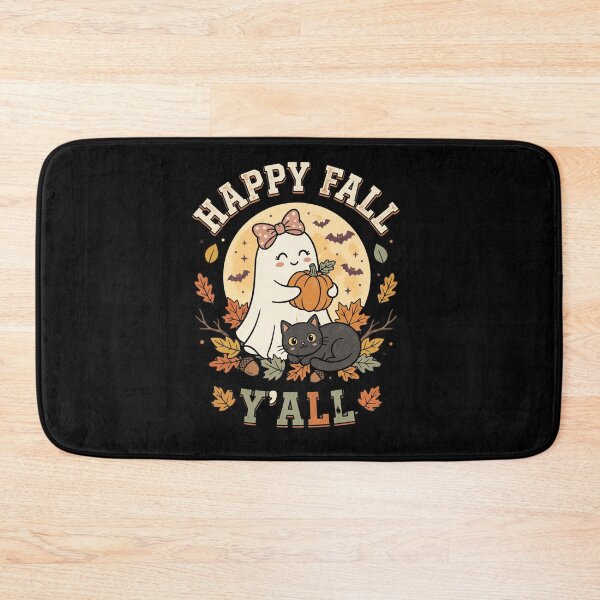 Item preview, Happy Fall Y'all Cute Ghost Cat designed and sold by Tiffany Roy.