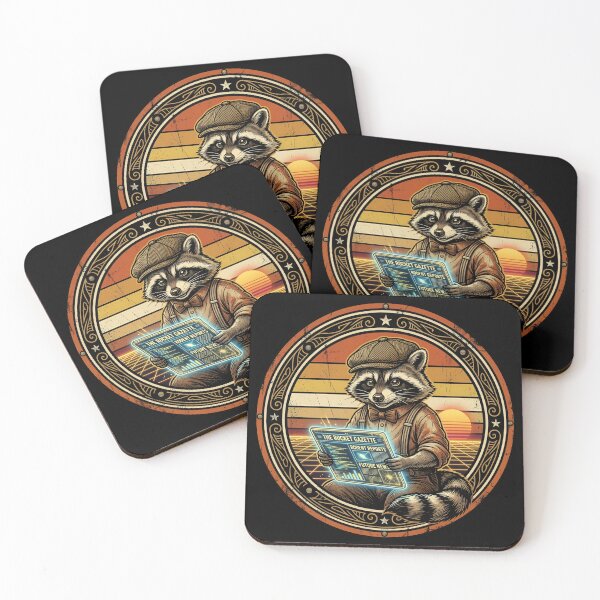 Item preview, Retro Newsboy Raccoon Vintage Badge designed and sold by DuckOddity.