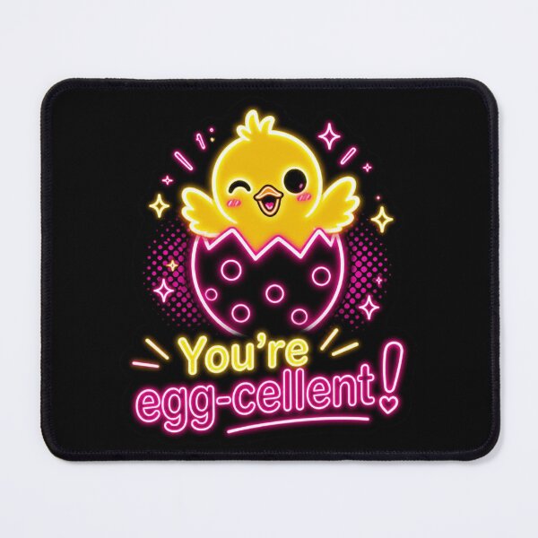 Item preview, Egg‑cellent Chick – Neon Pun Sticker designed and sold by Cerys-GS.