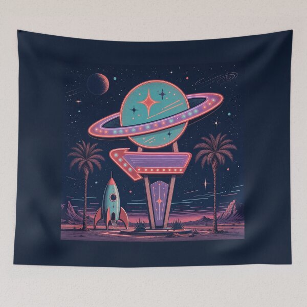 Item preview, Retro Cosmic Roadside Motel designed and sold by PixelToPress.
