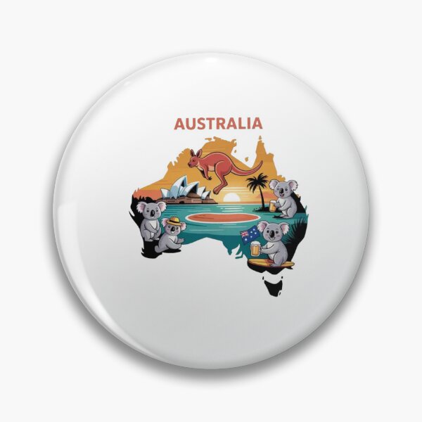 Item preview, Australia Map with Koalas & Kangaroo Vintage Travel designed and sold by Gbriel3.