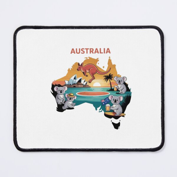 Item preview, Australia Map with Koalas & Kangaroo Vintage Travel designed and sold by Gbriel3.