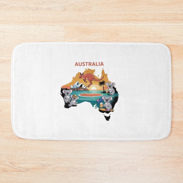 Item preview, Australia Map with Koalas & Kangaroo Vintage Travel designed and sold by Gbriel3.