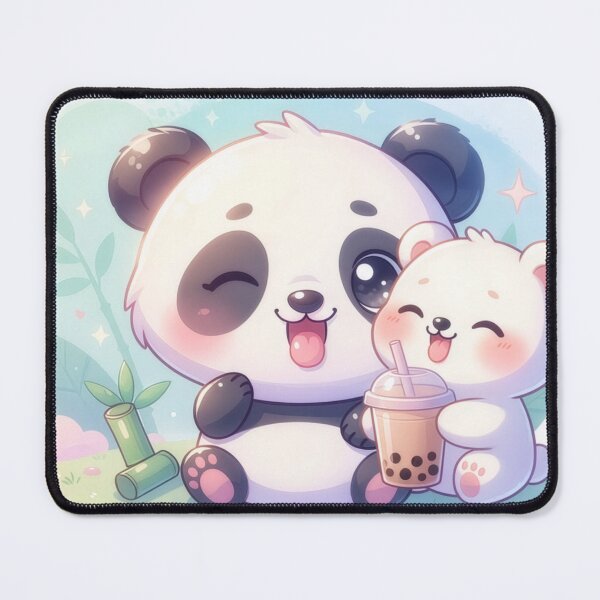 Item preview, Cute Panda And Bear With Boba Tea designed and sold by a575642903.