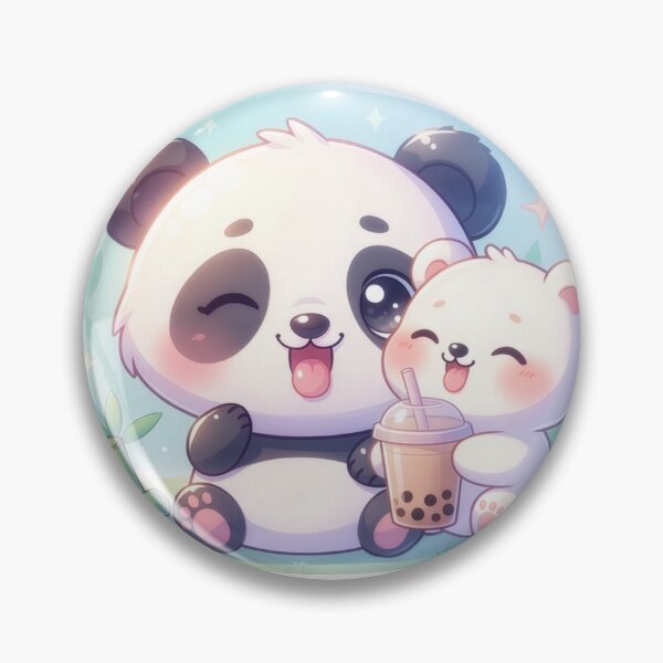 Item preview, Cute Panda And Bear With Boba Tea designed and sold by a575642903.