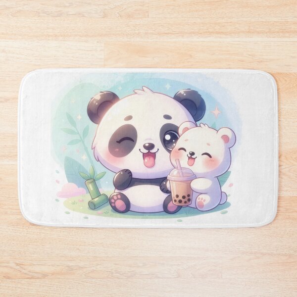 Item preview, Cute Panda And Bear With Boba Tea designed and sold by a575642903.