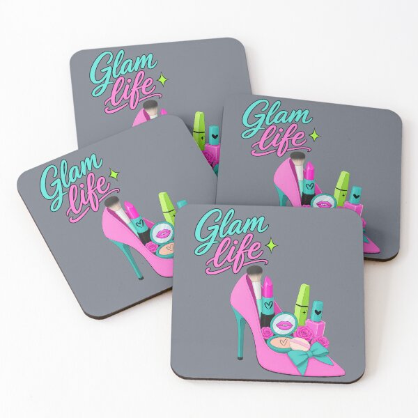 Item preview, Glam Life – Pink High Heel Makeup & Roses designed and sold by Aimetoi.