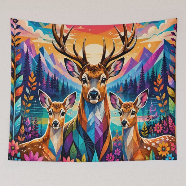 Item preview, Colorful Deer & Mountains designed and sold by DazzleKitty.