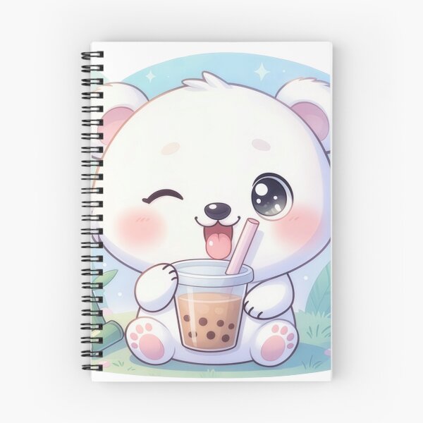 Item preview, Winking White Bear With Boba Tea designed and sold by a575642903.