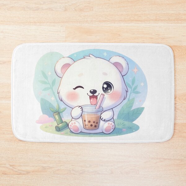 Item preview, Winking White Bear With Boba Tea designed and sold by a575642903.
