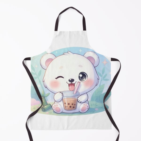Item preview, Winking White Bear With Boba Tea designed and sold by a575642903.