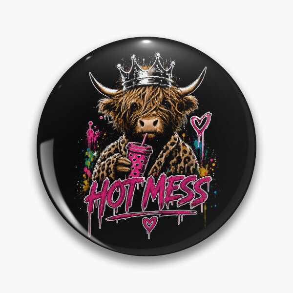 Item preview, Hot Mess Highland Cow – Funny Sassy Cow Girl Western Farm Animal Design designed and sold by PosiMCreations.