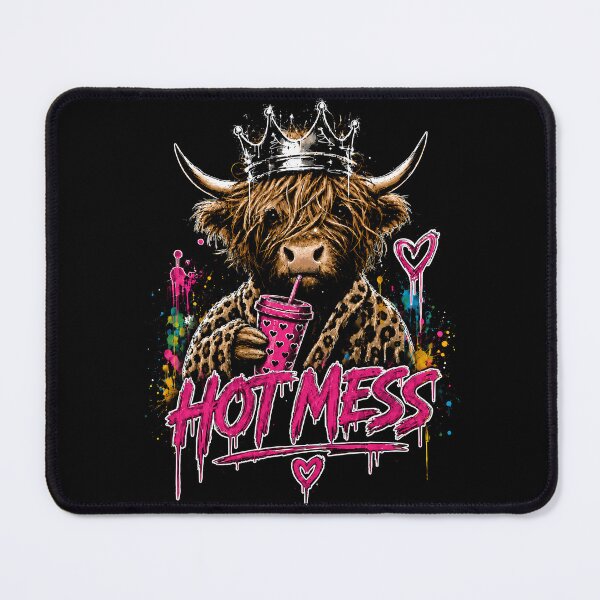 Item preview, Hot Mess Highland Cow – Funny Sassy Cow Girl Western Farm Animal Design designed and sold by PosiMCreations.