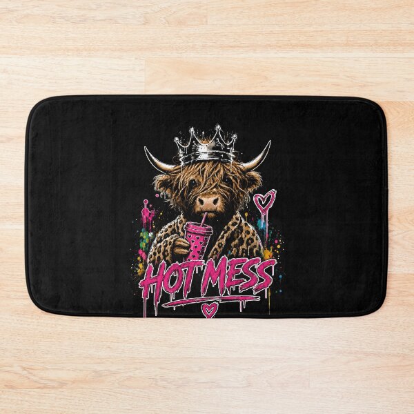 Item preview, Hot Mess Highland Cow – Funny Sassy Cow Girl Western Farm Animal Design designed and sold by PosiMCreations.