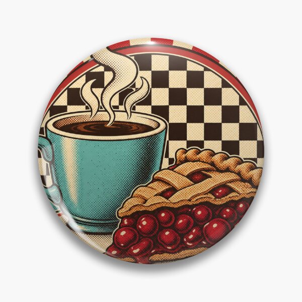 Item preview, Retro Coffee and Cherry Pie designed and sold by PixelToPress.