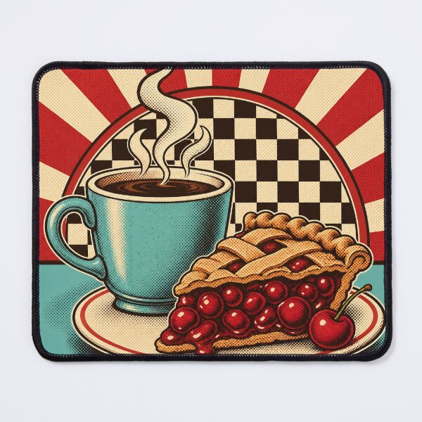 Item preview, Retro Coffee and Cherry Pie designed and sold by PixelToPress.