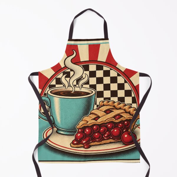 Item preview, Retro Coffee and Cherry Pie designed and sold by PixelToPress.