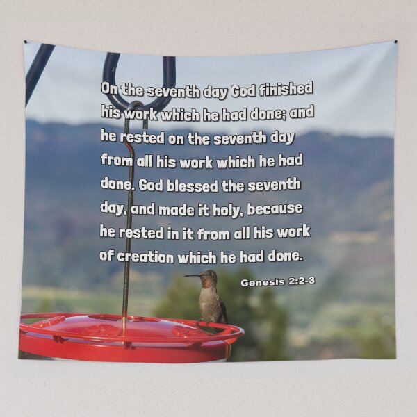 Item preview, Genesis 2:2-3 God’s Creates The Sabbath - Hummingbird Photograph designed and sold by InsprtnlArtbyDP.