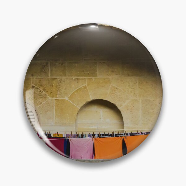 Item preview, Colorful Laundry Hanging On Stone Balcony Under Arched Mediterranean Shuttered Windows designed and sold by Nmallia.