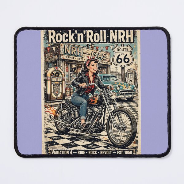 Item preview, Retro motorcycle license plate, rock and road designed and sold by Normandy Road Heritage.