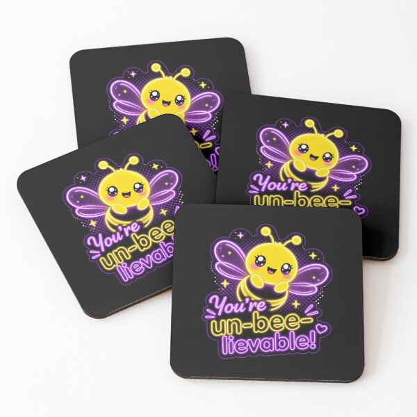 Item preview, Un‑Bee‑lievable Bee – Neon Pun Sticker designed and sold by Cerys-GS.