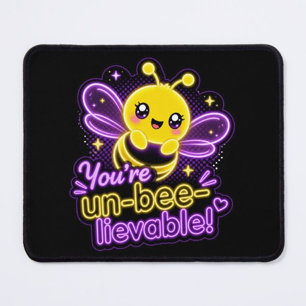 Item preview, Un‑Bee‑lievable Bee – Neon Pun Sticker designed and sold by Cerys-GS.