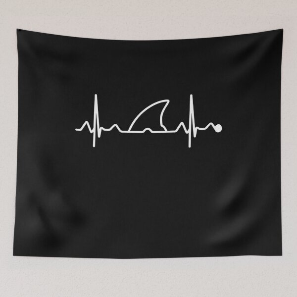 Item preview, Shark Fin Heartbeat EKG Funny Ocean Lover designed and sold by Gbriel3.