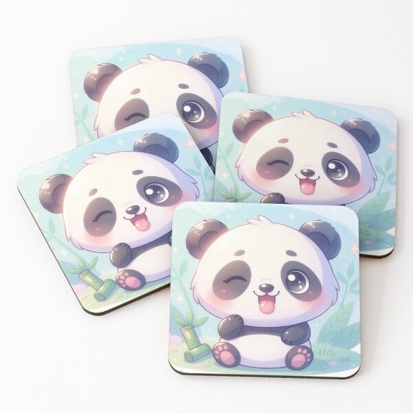 Item preview, Winking Cute Baby Panda With Bamboo designed and sold by a575642903.