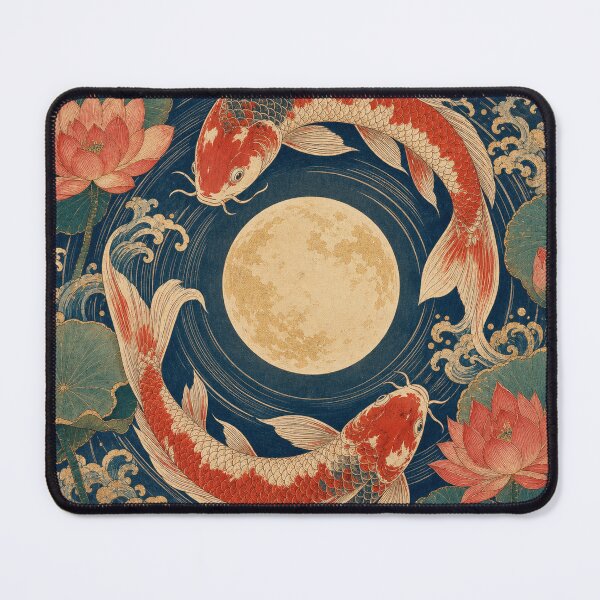 Item preview, Koi Fish Around the Moon designed and sold by PixelToPress.