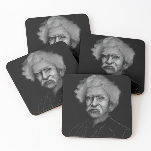 Item preview, The Writer – Black and White Portrait of a Mark Twain Fine Art Painting designed and sold by BuckaBaby.